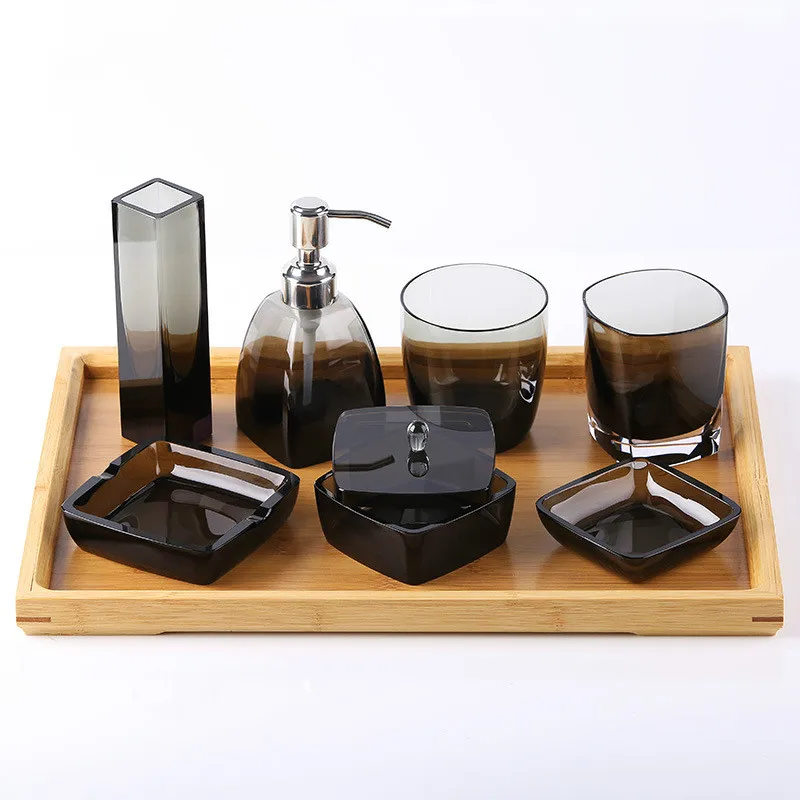 

Hotel room bathroom set wash seven kits high-grade black crystal simple home bathroom bathroom supplies tools