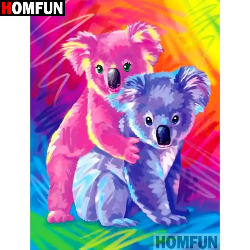 Алмазная 5D Вышивка HOMFUN коала картина сделай сам с полными квадратными/круглыми