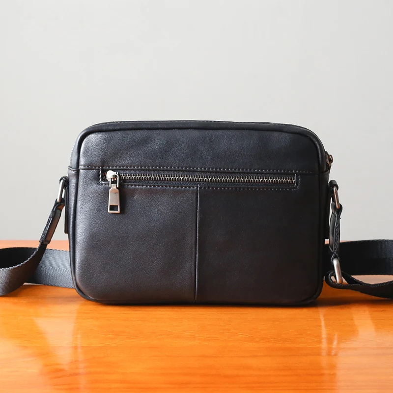 AETOO Shoulder bag male leather fashion casual oblique cross bag trend horizontal men's head layer cowhide bag