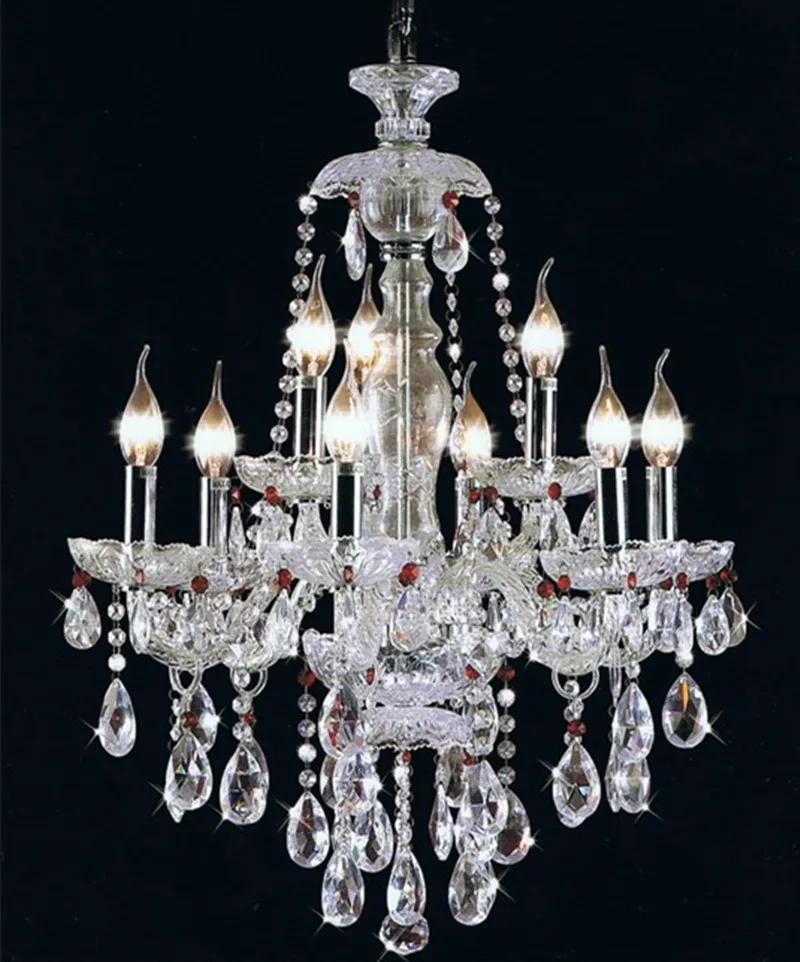 

Paris style clear & purple crystal chandelier silver candle holders lighting lustres de cristal dining room Bar coffee shop Lamp