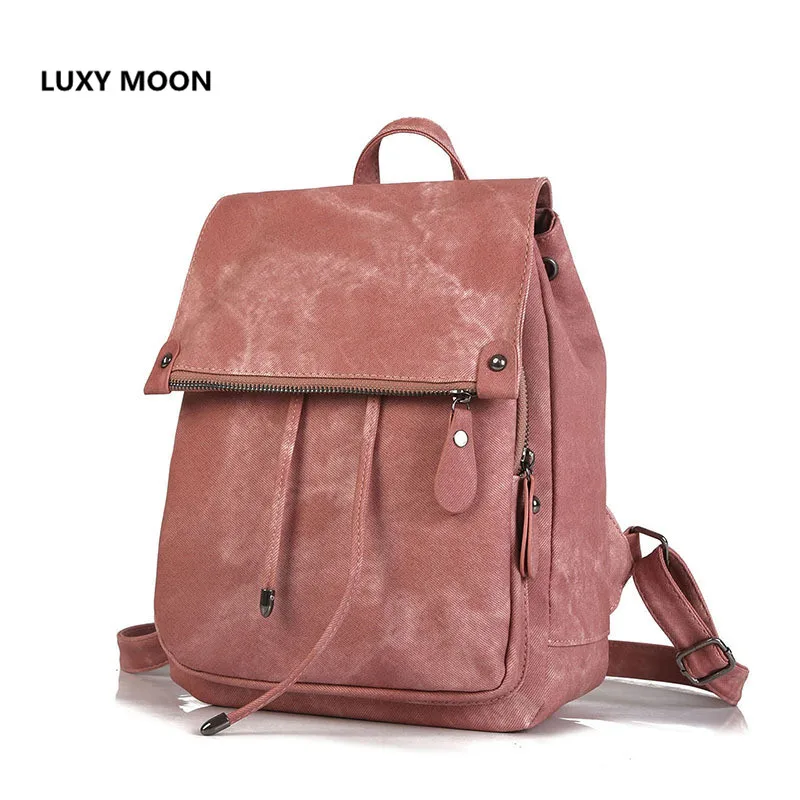 

College Style Shoulder Backpack Women's 2019 Cross-Border New Trend High Quality PU Leather Fashion Solid Color Ladies Bag