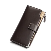 Мужские кошельки на застежке, известный бренд, кожаный мужской кошелек, двойной кошелек, мужской кошелек, сумка для денег, держатель для карт