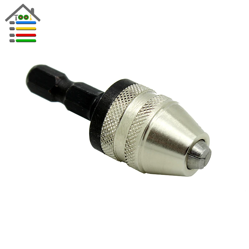 6.35mm Hex Shank Keyless Drill Chuck Screwdriver Impact Driver Adaptor