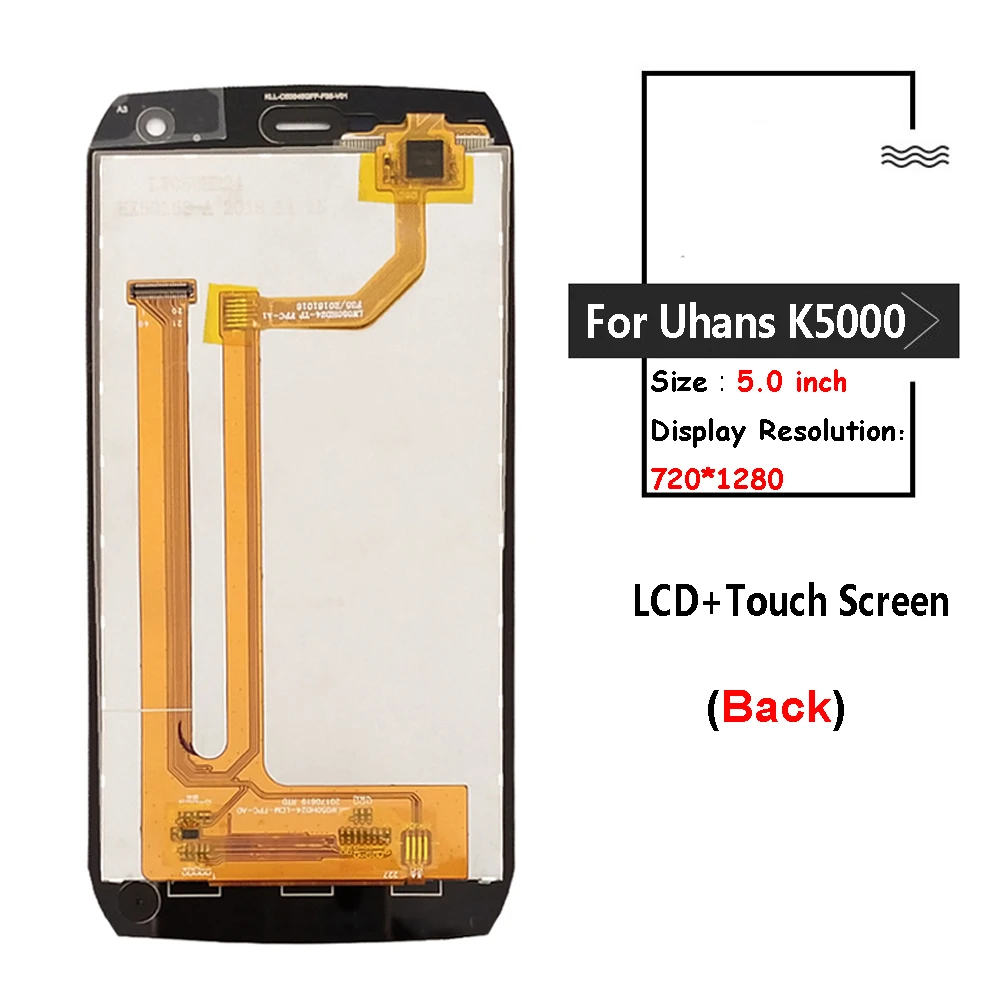 Для Uhans K5000 ЖК дисплей + сенсорный экран Стекло Замена дисплея 1280*720 5 0 дюймов IP68