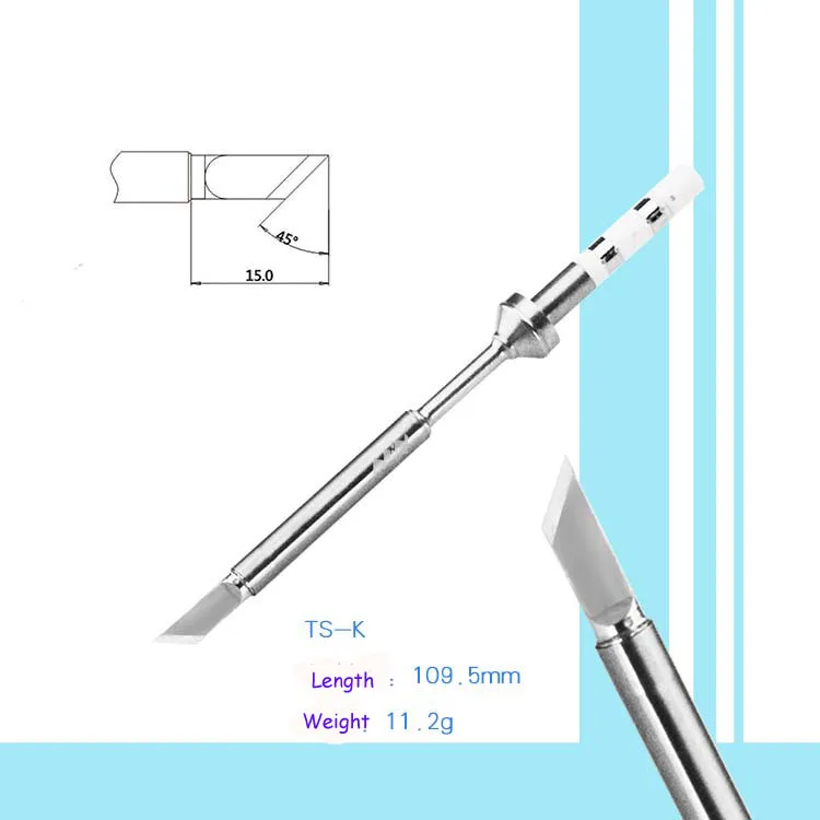 Набор синего цвета TS100 интеллигентая(ый) мини Электрический паяльник программируемый с жала паяльника B2/BC2/C4/D24/I K NK KU - Цвет: with TS-K tip