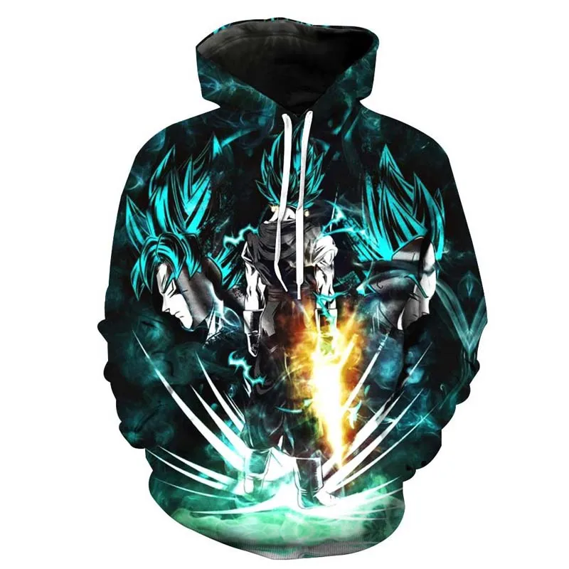 Anime Hoodies Dragon Ball Z Pocket Hooded Sweatshirts Goku 3d Hoodies Men Women Long Sleeve ...