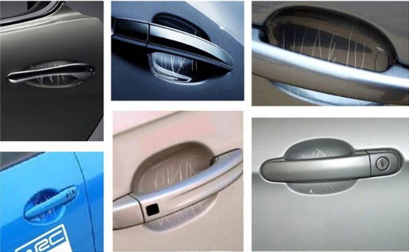 4 шт наклейки для автомобиля дверные ручки царапин защитная Плёнки для Volkswagen VW Golf 4 6 7 GTI Tiguan Passat B5 B6 B7 для Golf, jetta, Polo