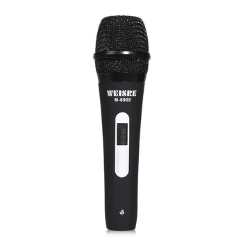 

WEISRE M-6900 Wired Unidirectional Dynamic Microphone For Home Stage Use With 6.35mm Connector For Home Stage Karaoke Mic