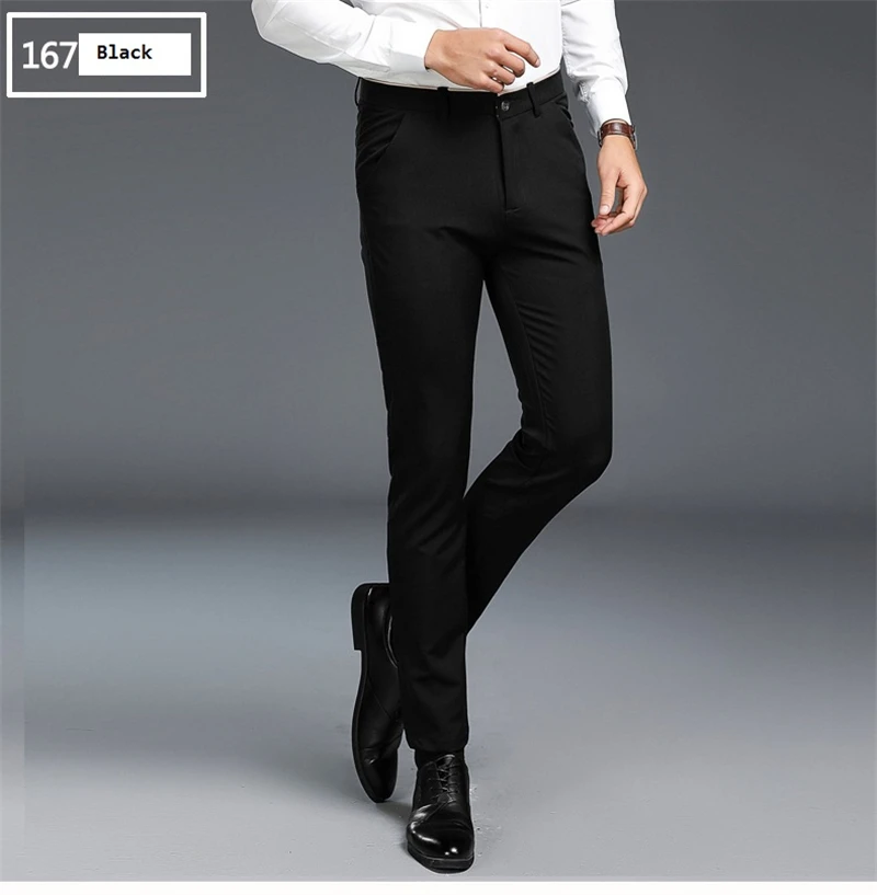 Мужской роскошный костюм брюки прямые мужские брюки обтягивающий официальный Блейзер Брюки Homme классические повседневные деловые брюки D0172