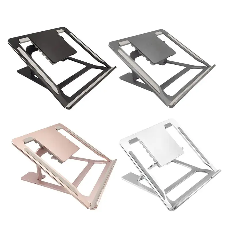 

6 Angle Adjustable Laptop Stand Ventilated Portable Ergonomic Notebook Riser Anti-Slip Aluminum Alloy Mount for Desktop MacBook