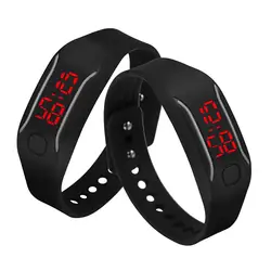 Мужские Женские силиконовые светодиодный часы Дата спортивный браслет цифровой наручные часы