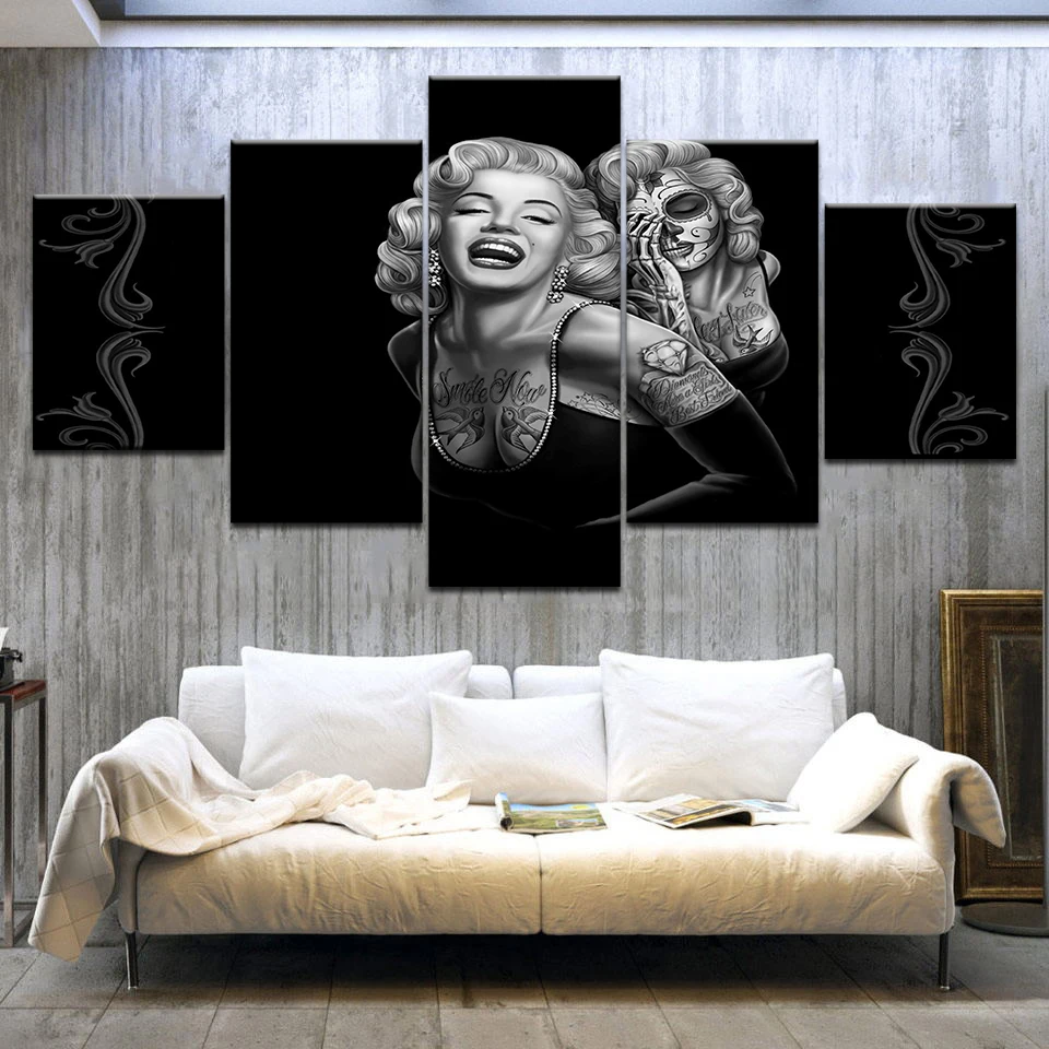 5 Panel Piece Hd Print The Actress Marilyn Monroe Wall Posters