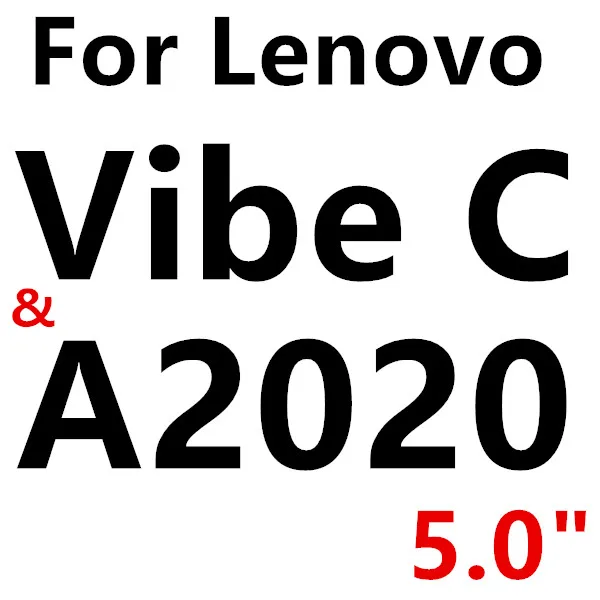 Закаленное стекло для защиты экрана для lenovo Vibe A Plus A1010 C A2020 A C2 K5 K6 power K4 Note Plus P2 P1 A7700 GLAS Sklo Cover - Цвет: Vibe C A2020