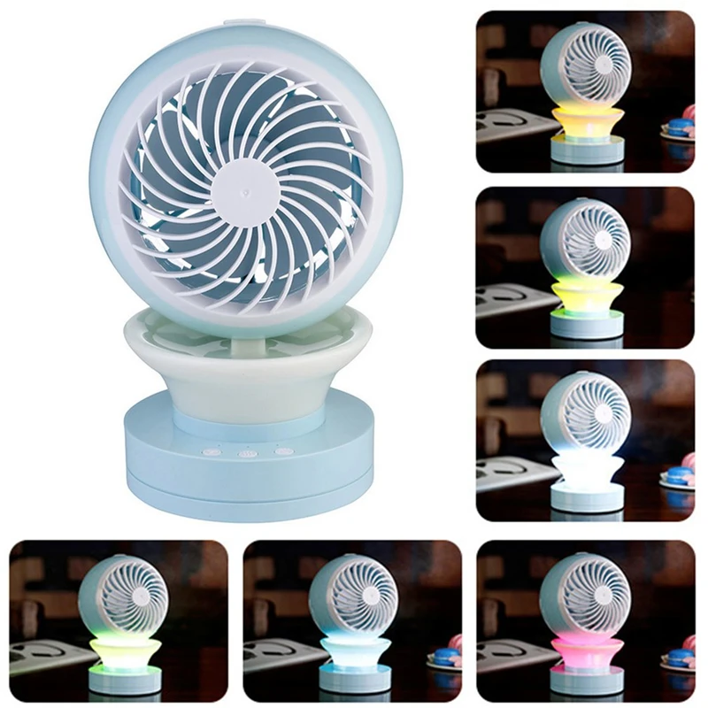 

NEW Portable Outdoor Mini Fans with LED Lamp Light Table USB Fan Spray Water Humidifier Personal Air Cooler Conditioner for Home