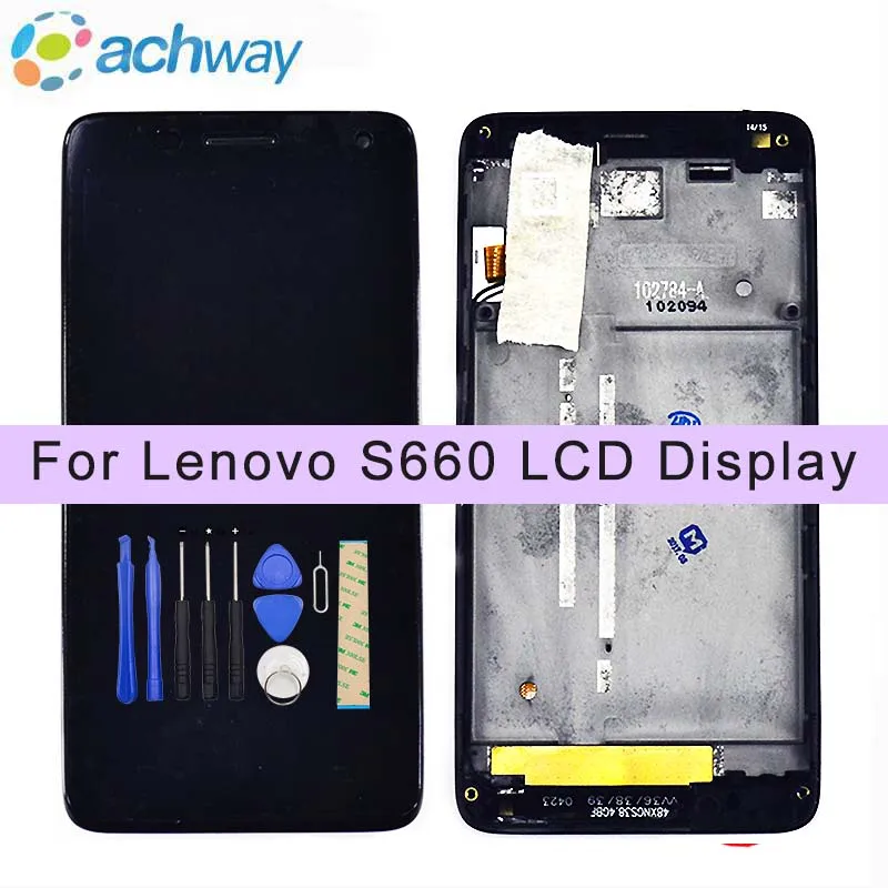 Для Lenovo S660 ЖК дисплей сенсорный экран дигитайзер панель в сборе с рамкой запасные