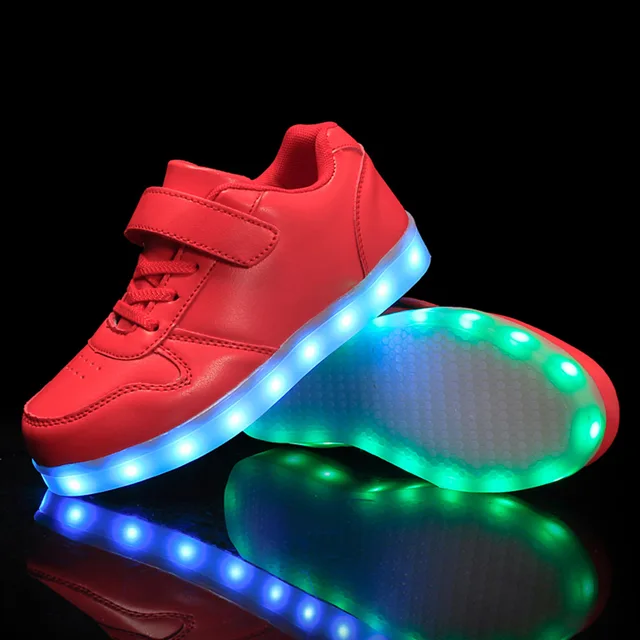 FS Blue LED Light Up Skateboarding Shoes For Kids Children Boys Girls