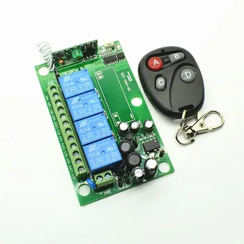 

AC 85v~250V 110V 230V 4CH RF 4 button Wireless Remote Control Light Switch Security System Garage Doors, Electric Doors