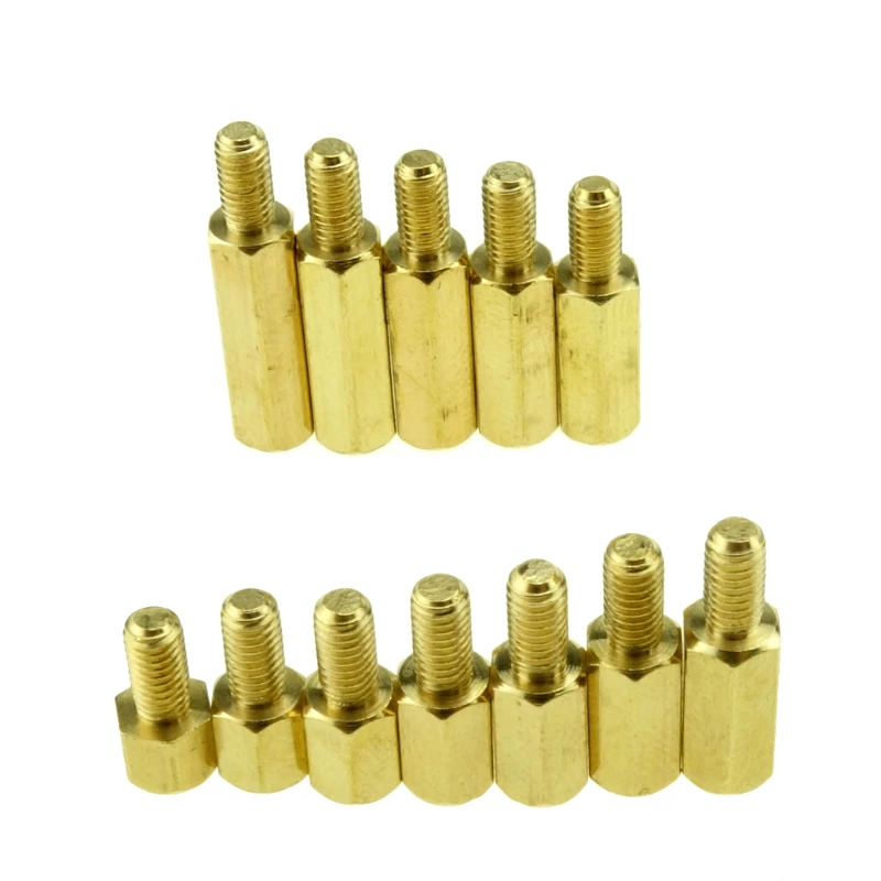 10 шт. M2 * L + 3 мм M2.5/M3 6 с шестигранной головкой латунные винты резьбой столб PCB