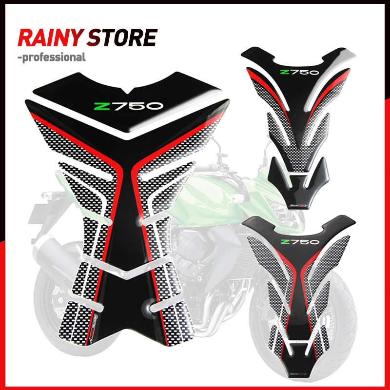 

3D Motorcycle Tank Pad Protector Decal Stickers Case for Kawasaki Z750 Z750R Tank All Years
