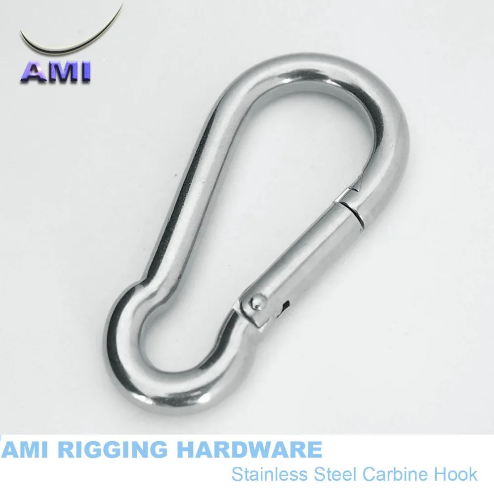 4mm CARABINERS spring hook gate steel metal rope work karabiner connecting chain