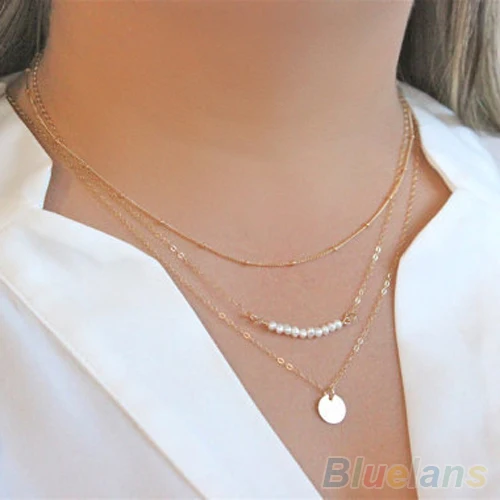 

Womens Retro Bronze Beads Pearl Charm Pendant Necklace 1OZX