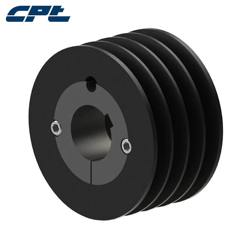 CPT brand SPC v belt pulley, 4 grooves, 134.6mm outside diameter, 1615 taper lock bush for 12