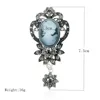 2022 New Fashion Antique Silver Color Vintage  Brooch Pins  Elegant Beauty Queen Cameo Rhinestone Brooches For Women Broches ► Photo 2/6