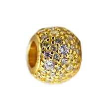 Блеск 18ct с золотым покрытием 925 пробы Серебряное разноцветное-Цветной CZ смесь Бисер для паве "сделай сам", соответственные Пандоре обаятельные подвески для женщин ювелирные изделия SH003