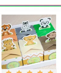 12PCS Baby Shower Favors Safari Animal Wild Favor Box Candy Box Souvenir Boy/Girl Kids Event& Party Supplies