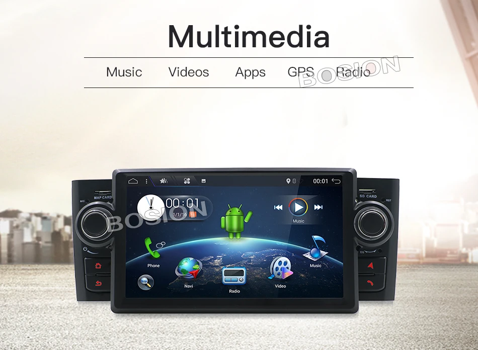 Clearance Bosion HD 1 din Android 8 Octa Core car GPS Navigation 7 " Car DVD radio Multimedia for Fiat Linea 2006 with Radio/BT/RDS/WIFI 5