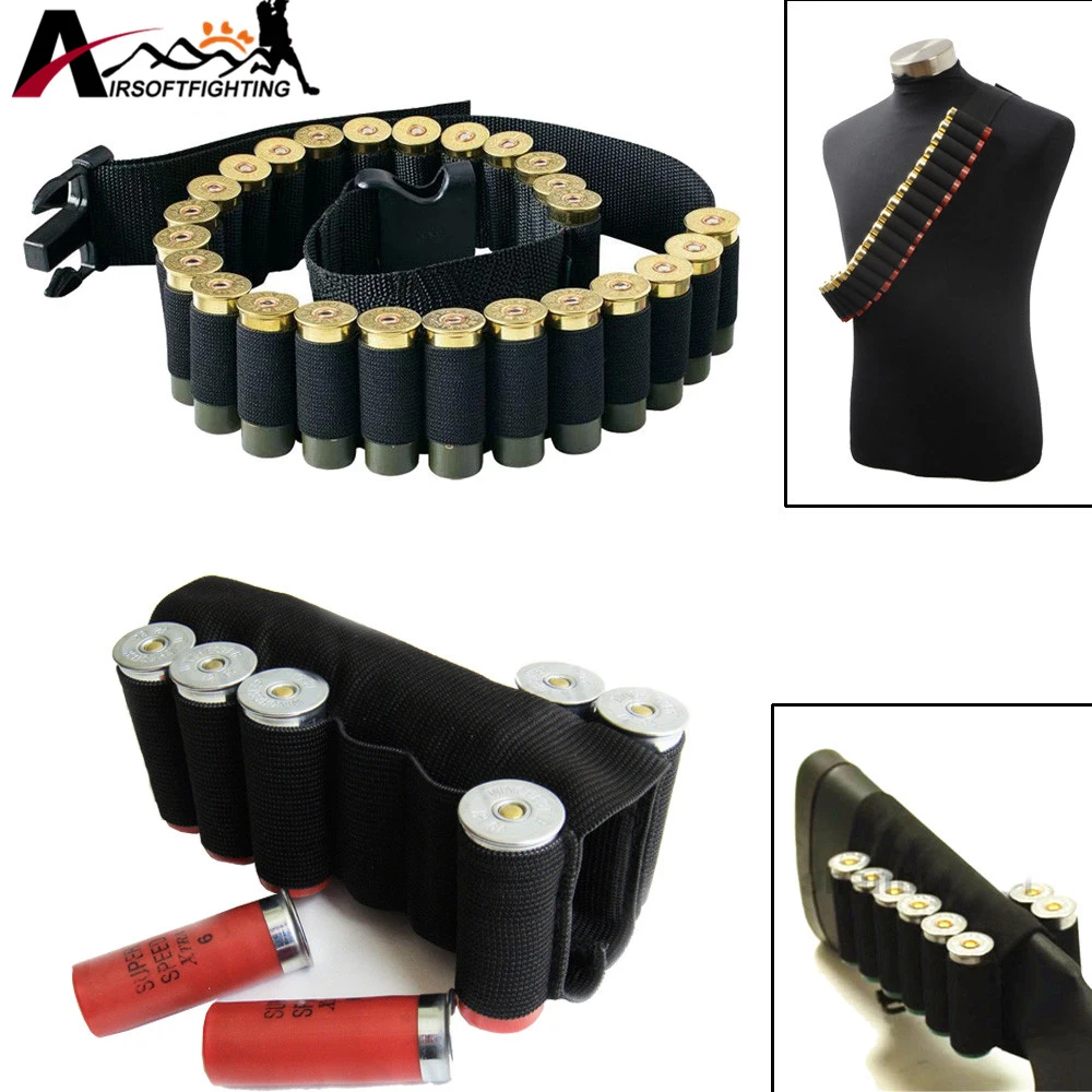25 Round 55'' 12GA Shotgun Bandoliers Belt Ammunition Holder Or 8 Round