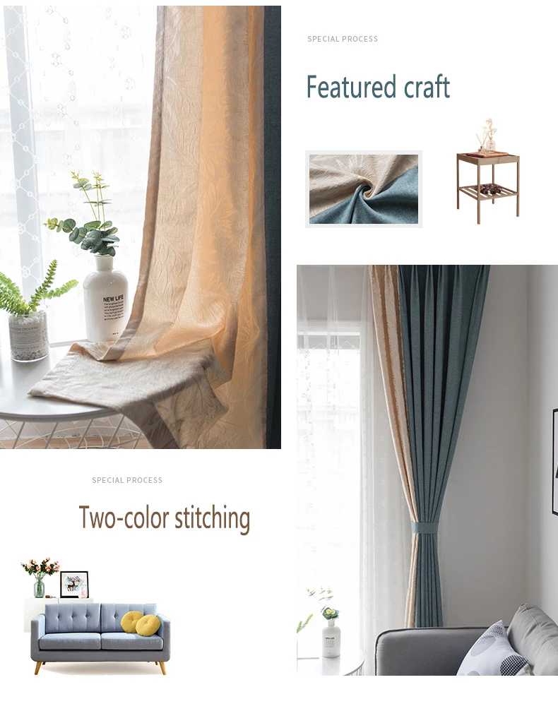 Discount Solid Color Faux Linen Blackout Curtains for Living Room Modern Curtains for Bedroom Window Curtains kitchen Curtains Blinds 16