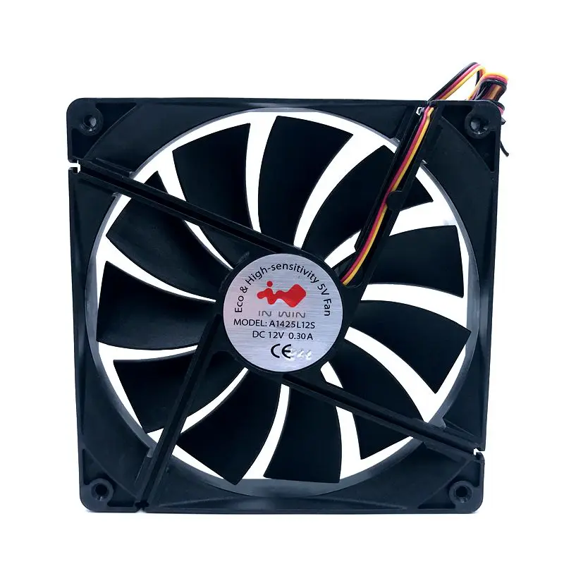 140 мм бесшумный вентилятор охлаждающий 140*140*25 DC12V 0.30A (номинальный ток 0.16A) чехол
