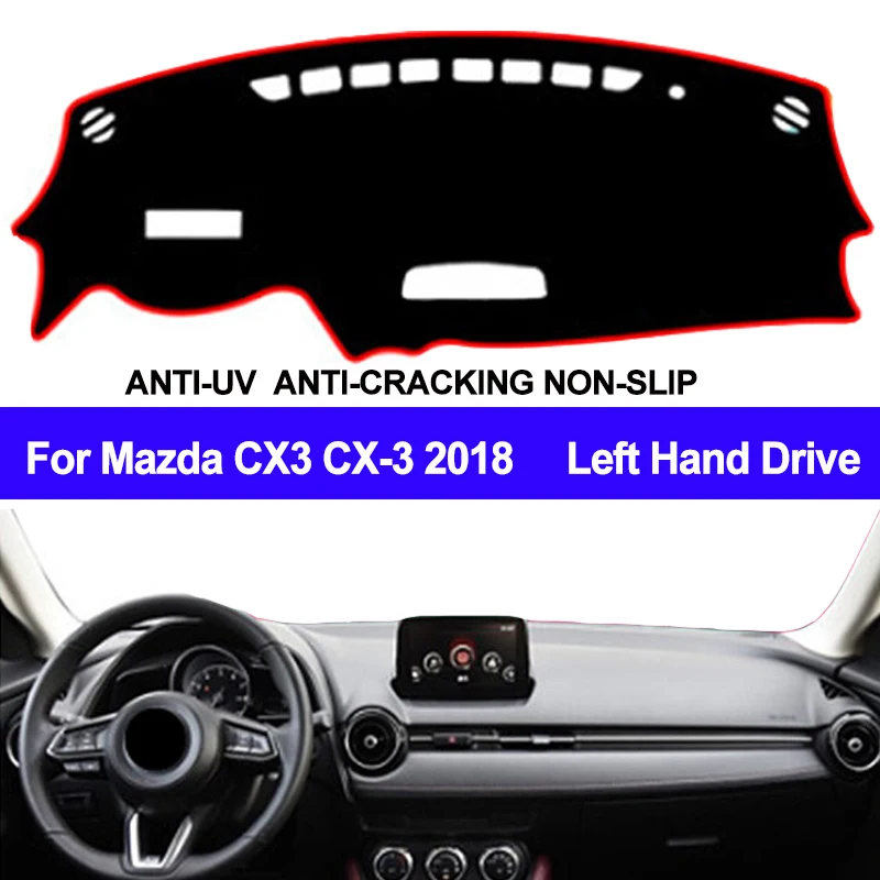 TAIJS приборной панели автомобиля Обложка для Mazda CX3 CX-3 с рельефом Автомобильный видеорегистратор зеркало Даш панель dashmat солнца Коврик Анти-УФ с нескользящей подошвой