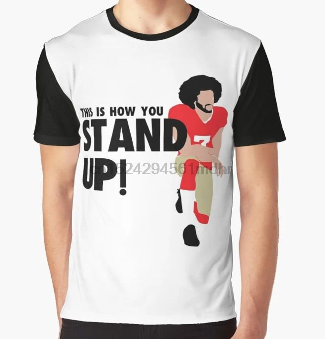 Мужская футболка с принтом Colin Kaepernick STAND UP! Женская коротким рукавом и круглым
