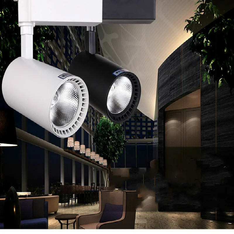 

Led Track Light white black Cob 20w 30w store Lighting window Rail Track Led Spots For clothes 110v 220v commercial Spotlight