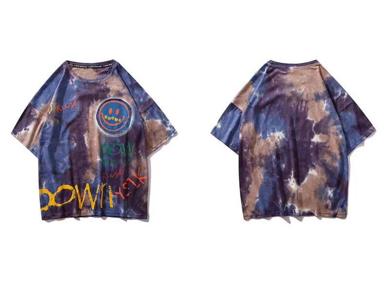 Graffiti Smile Print Tie Dye Tshirts 2