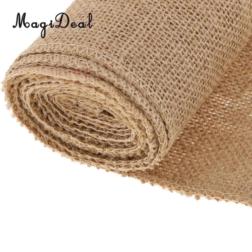3.5m Rustic Vintage Linen Roll Wide Natural Burlap Roll Ribbon Wedding Christmas Home Decoration DIY Crafts 28 cm Wide