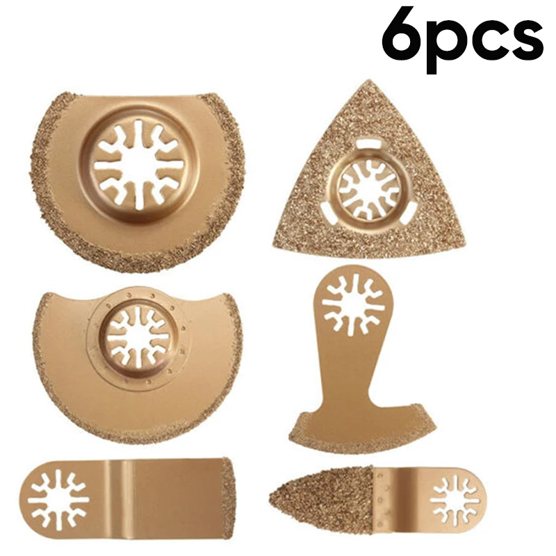 

6pcs/Set Carbide Oscillating Multitool Saw Blades Tile Grout Cutter For Fein Top Saw Blade Set High Quality