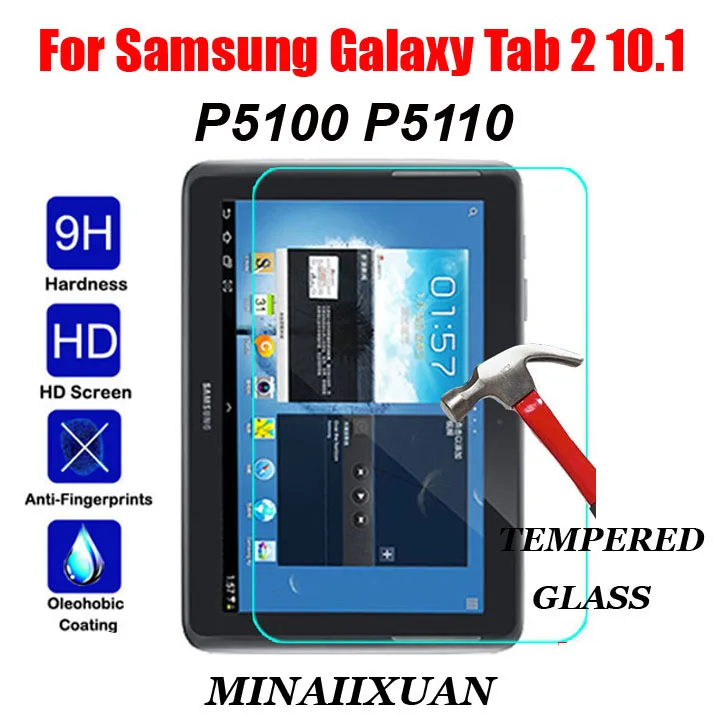 2 шт. Anti-Explosion закаленное Стекло для samsung Galaxy Tab 2 10,1 P5100 P5110 GT-P5100 10,1 дюймов закаленное защитное экран фильм