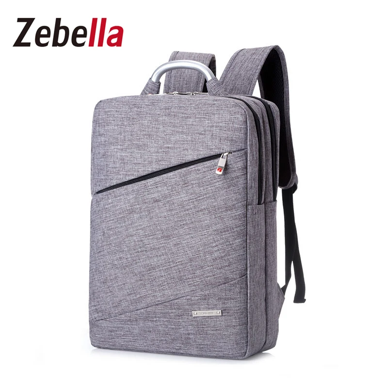 

Zebella Men's Laptop Backpack Nylon Waterproof Male Metal Hand bag Rucksack Female Schoolbag For College Student