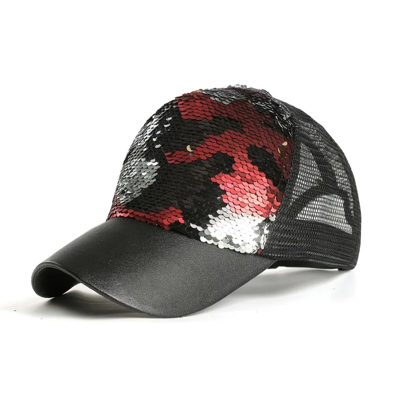 Мода блёстки регулируемые кепки с сеткой Snapback шляпы шапка с блестками для вечерние Клубные