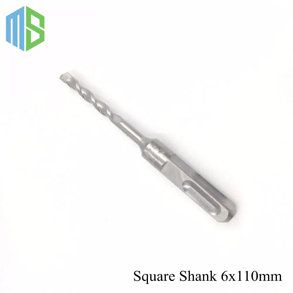 

High Quality 1Pc 6x110mm Long Tradesman Square Shank SDS Plus Rotary Hammer Concrete masonry Drill Bit 6mm