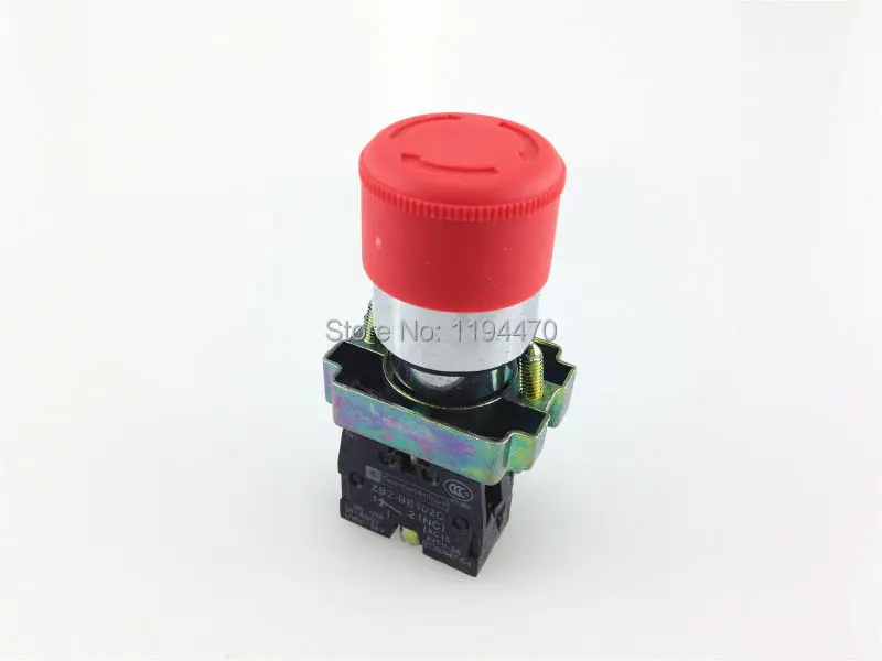 

1pcs/Lot XB2 BS442 XB2-BS442 Red Mushroom Head Turn to Release 1 N/C Turn Reset Emergency Stop Push Button Latching Switch 30mm