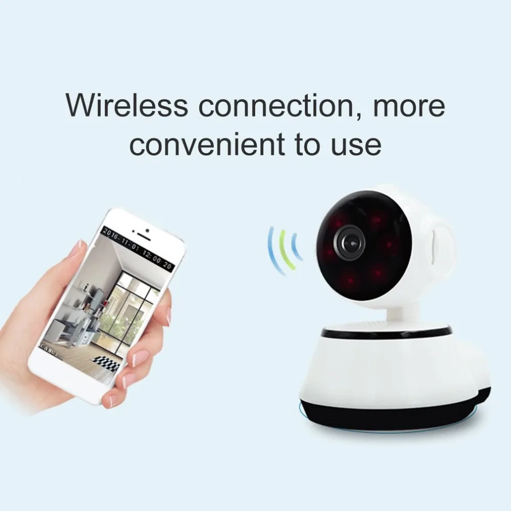 

LESP Baby Monitor Mini IP Camera 720P HD 3.6mm Wireless Smart WiFi Baby Camera Audio Record Surveillance Home Security Camera