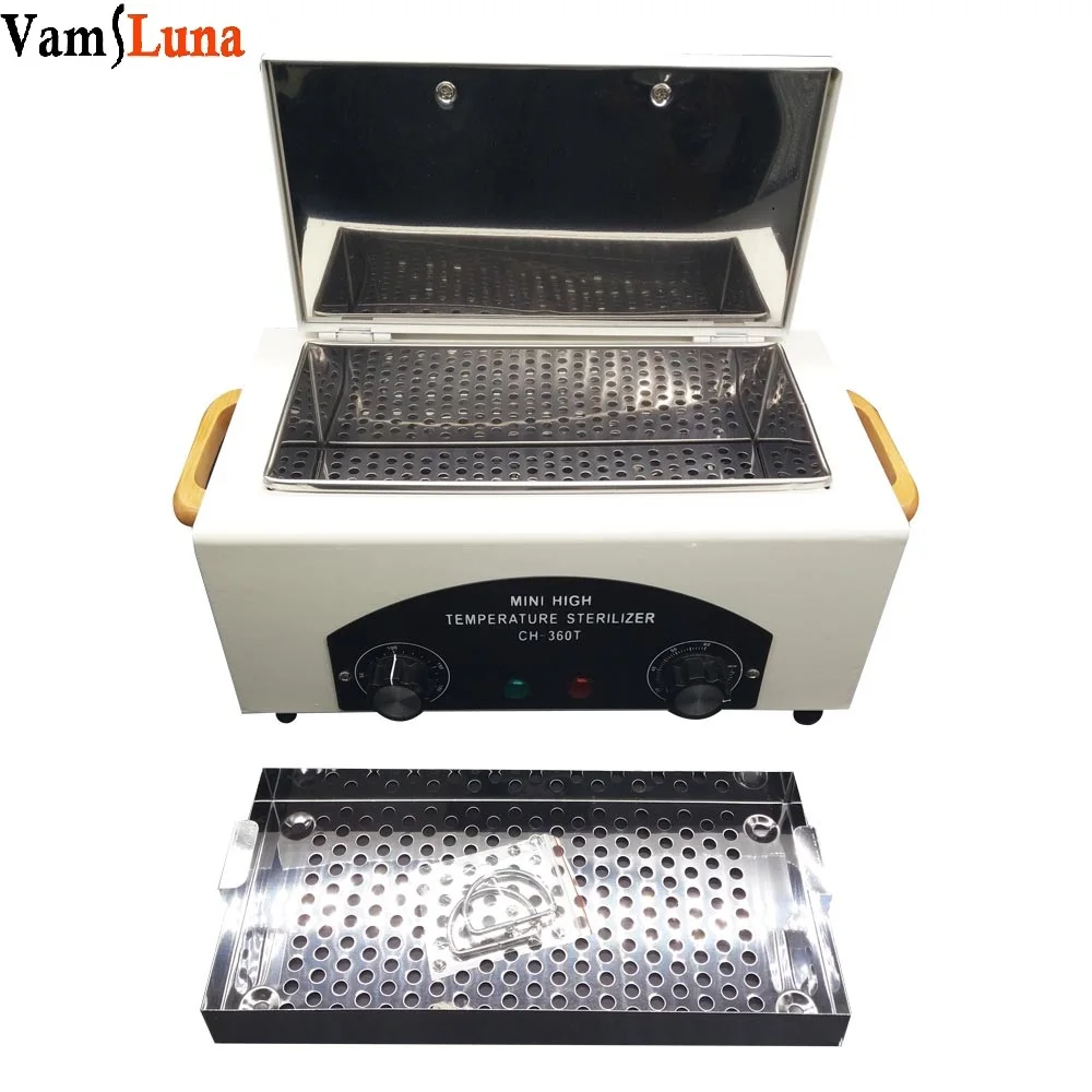 High Temperature Sterilizer For Nail Tools Hot Air Disinfection With Removable Stainless Steel Tank
