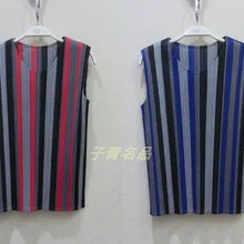 Модная футболка в складку, полосатые футболки без рукавов