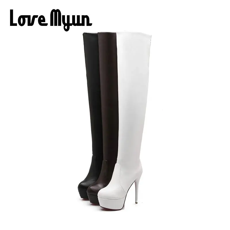 

Dropshipping womens high heels 13cm Over-the-Knee Knight boots fashion casual big size 34-46 boots High boots jackboot WD-83