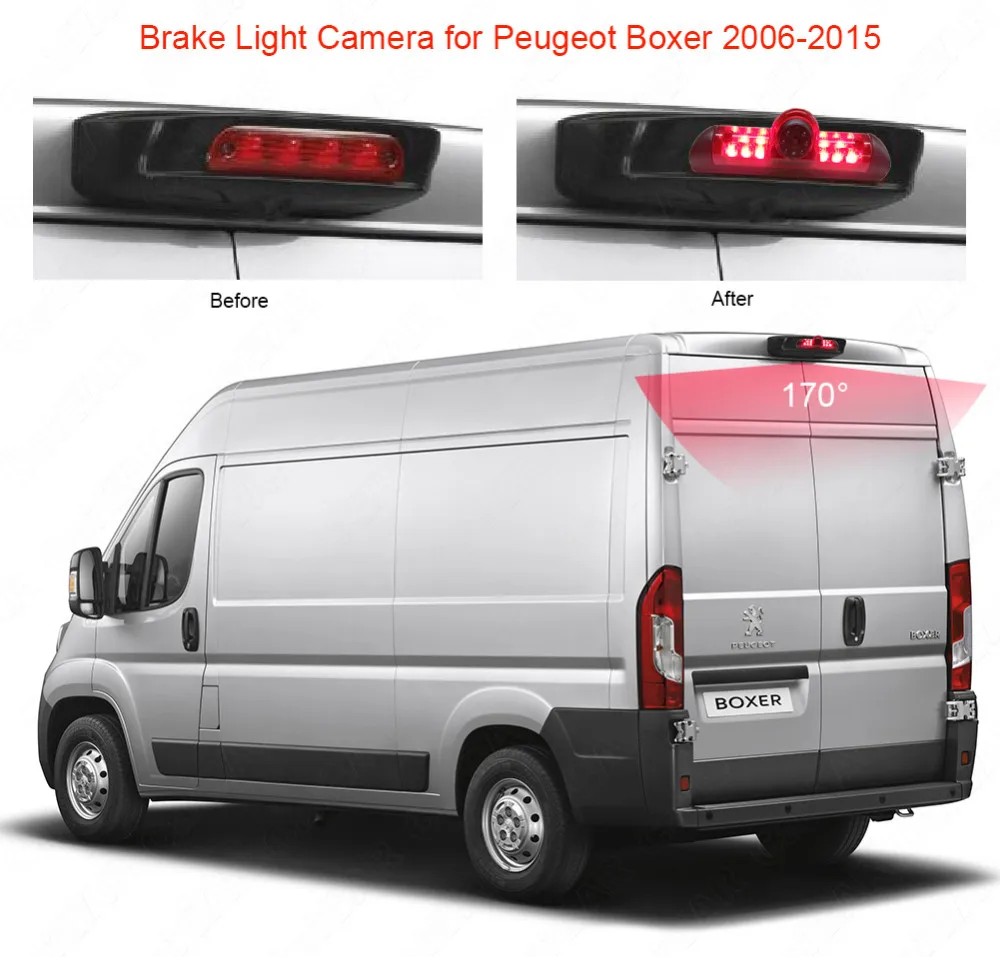 Car Brake Light Camera for Peugeot Boxer Fiat Ducato Citroen Jumper with 1/3 SONY Sensor 6pcs LED Waterproof