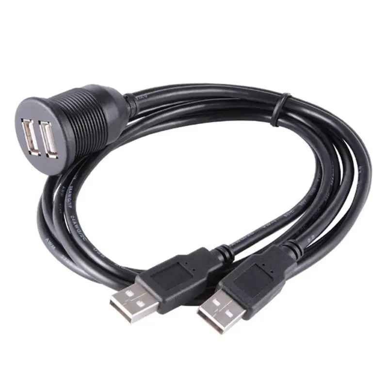Двойной USB разъем удлинитель приборной панели автомобиля смывное крепление 2